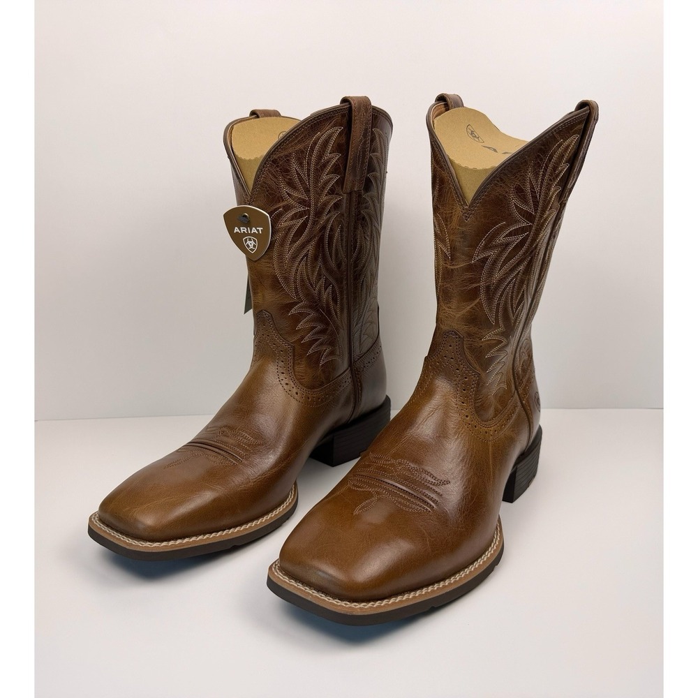 Ariat Sport Western Square Toe Boots Men's Size 12 2E Wide Dark Tan 10063836